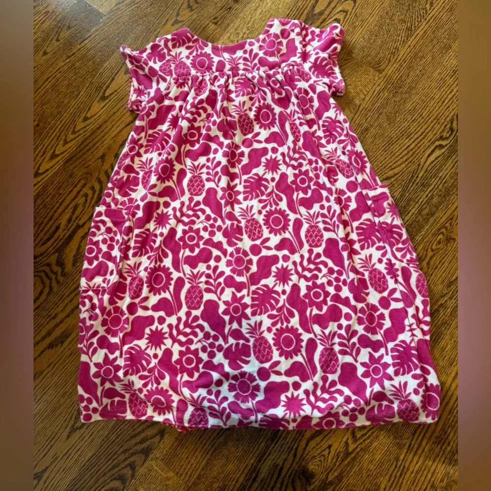 MINI BODEN Terry Toweling Swim Cover Up Dress Girls Size 11-12y floral birds